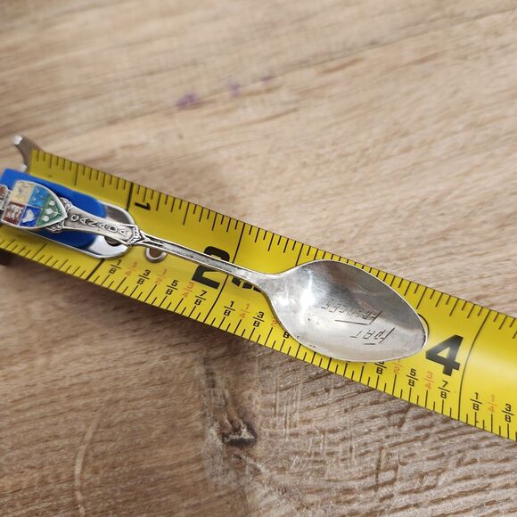 Sterling Silver Vtg BM Co Fort Frances CANADA SOUVENIR SPOON 3.75” Enamel Crest - Picture 6 of 6